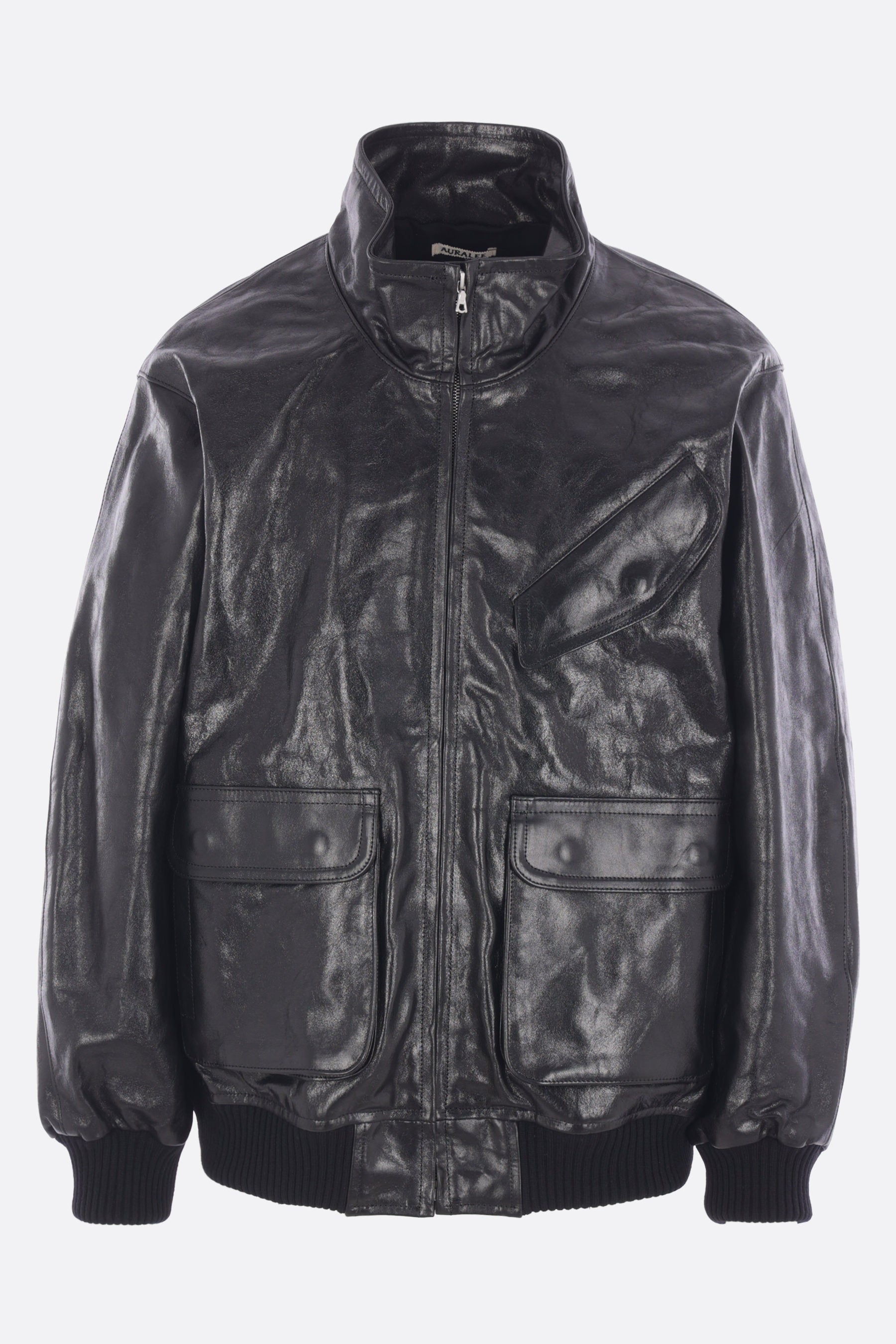 bomber in pelle lucida