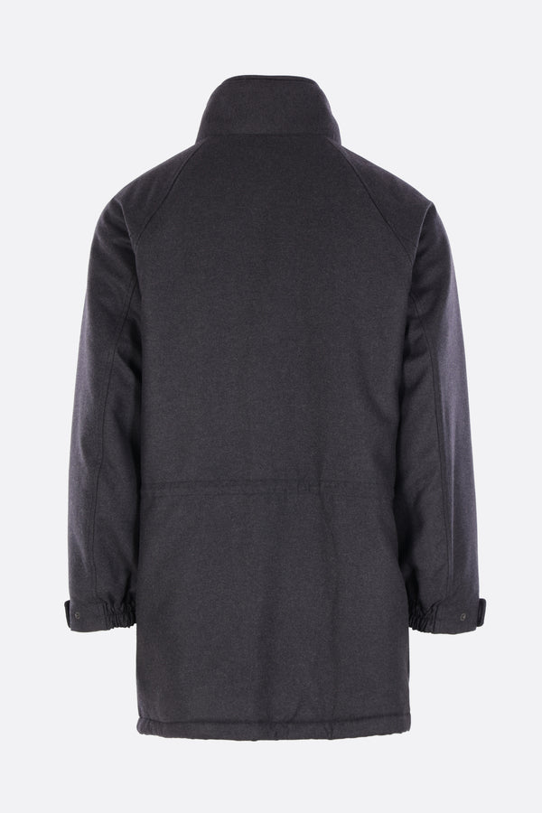 oversized padded jacket in flannel wool