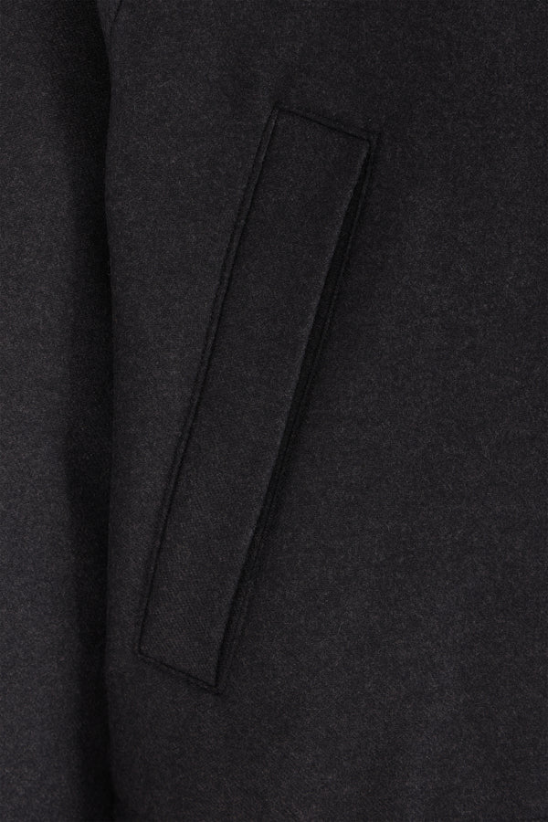 oversized padded jacket in flannel wool
