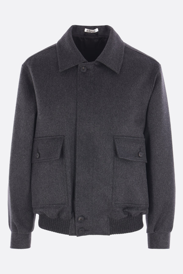 giubbotto full-zip in cashmere