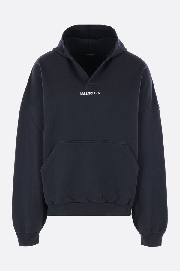 oversized hoodie in jersey with logo embroidery