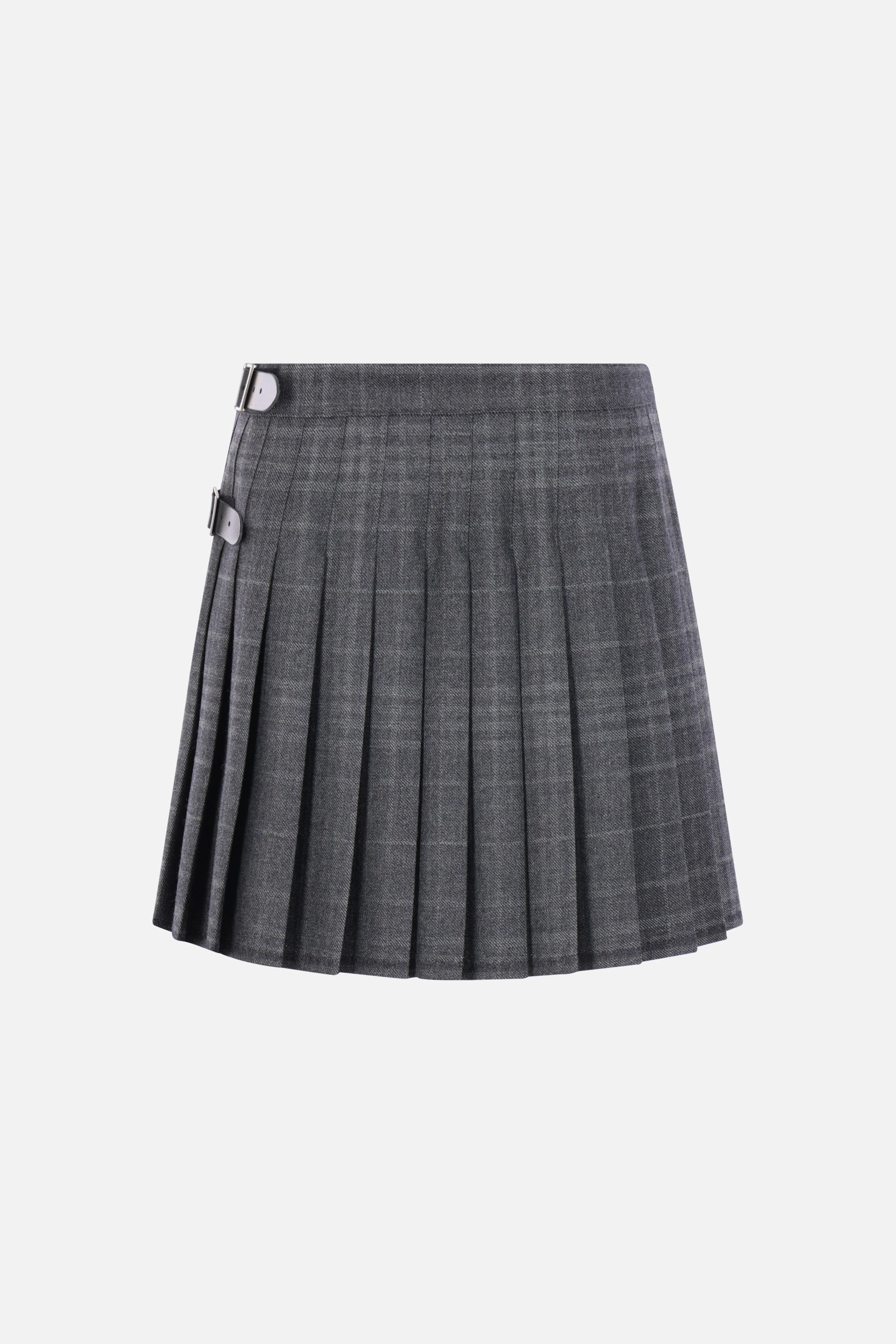 tartan wool pleated skirt