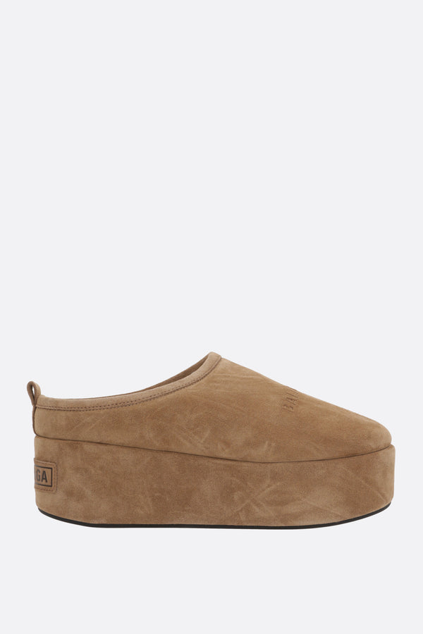 Alaska Soft flatform mules in suede