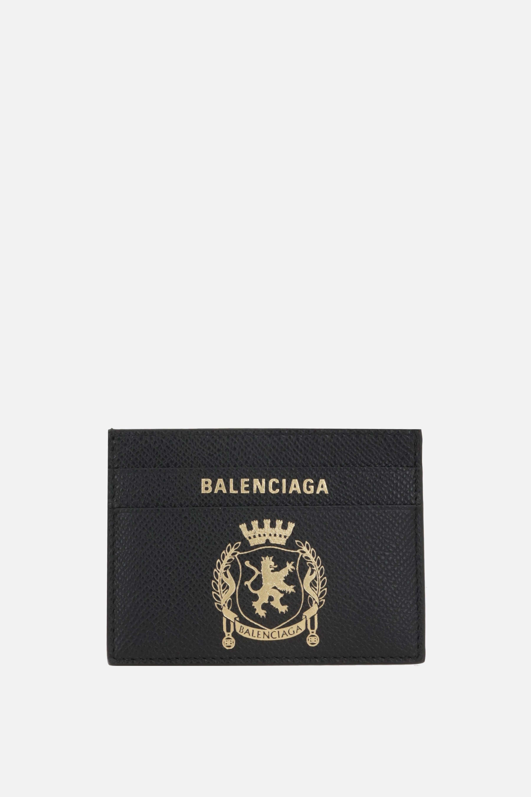 Passport card case in textured leather