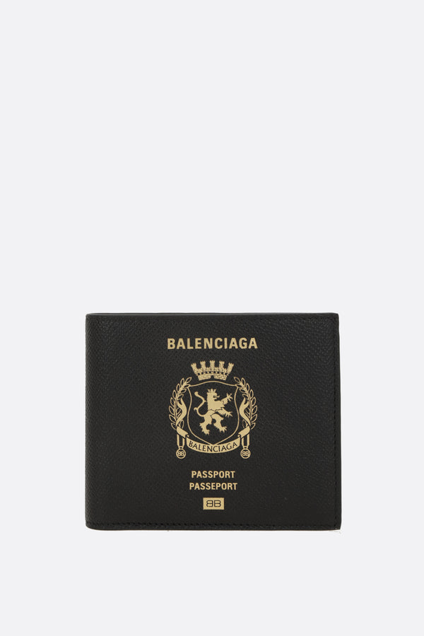 Passport billfold wallet in textured leather