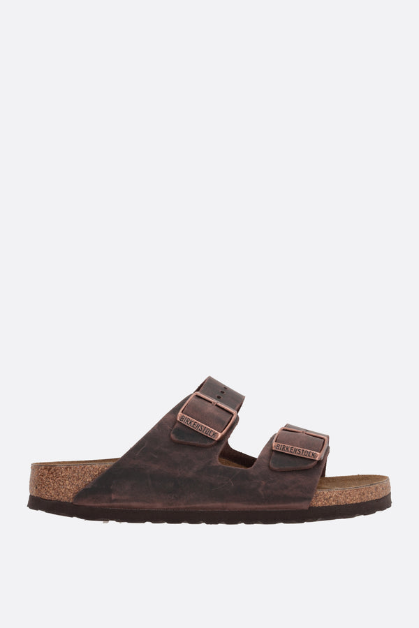 Arizona BS flat sandals in oiled leather (Narrow Fit)