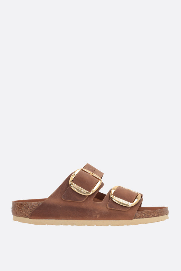Arizona Big Buckle flat sandals in oiled leather (Narrow Fit)