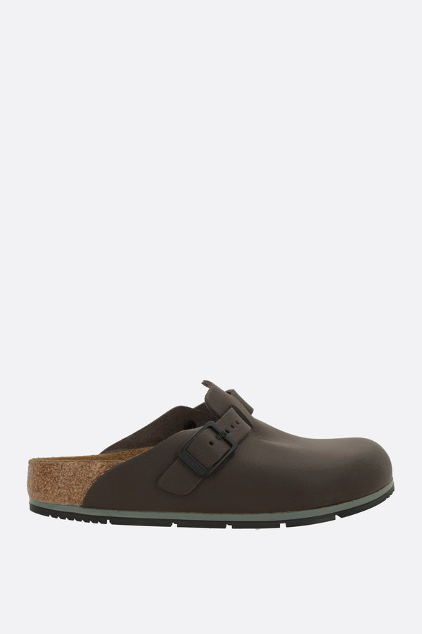 Boston PRO flat mules in grainy leather (Regular Fit)