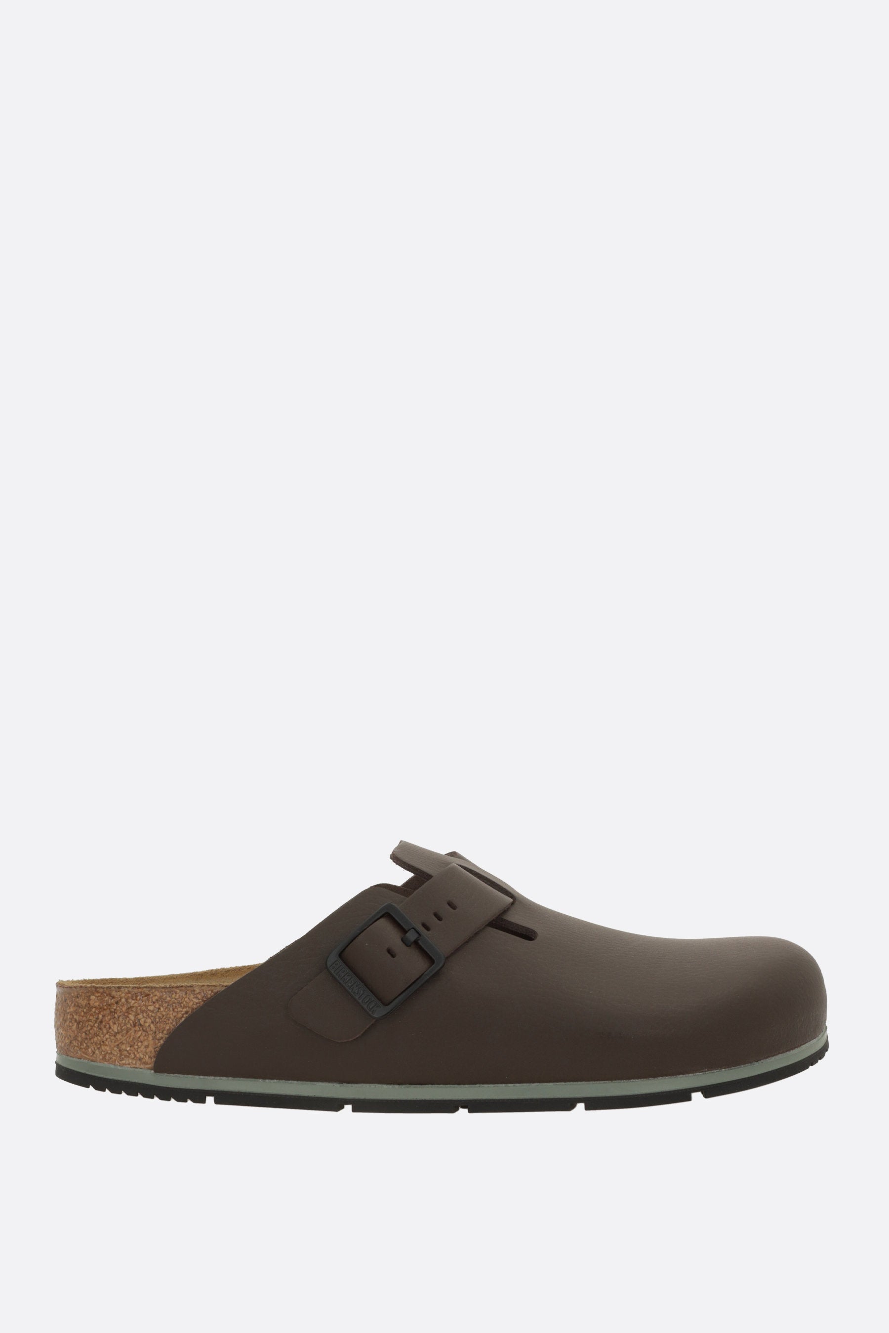 Boston PRO flat mules in grainy leather (Narrow Fit)