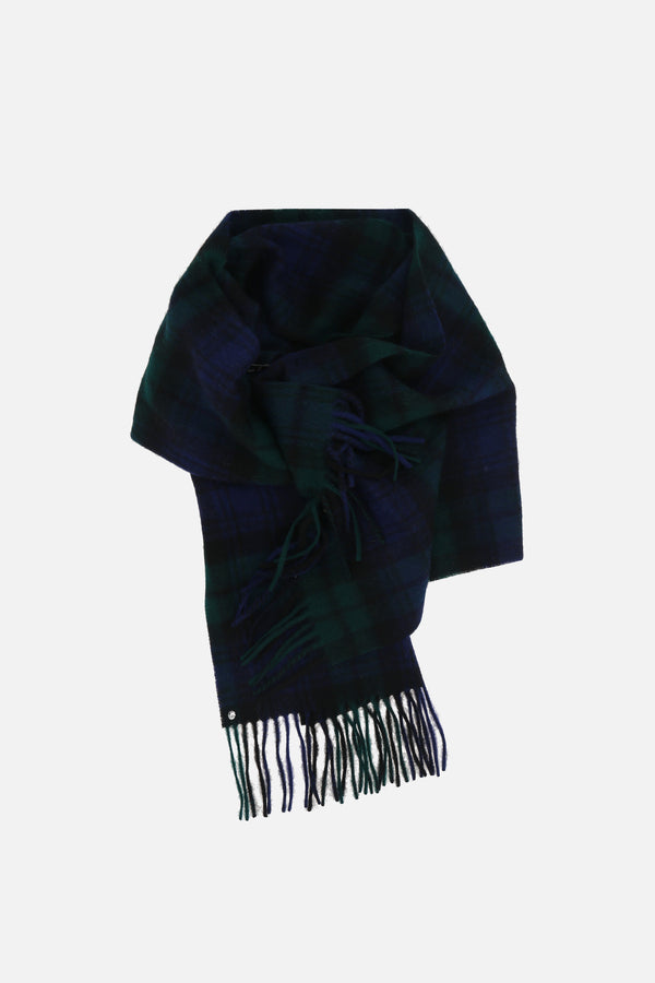 check wool drape scarf