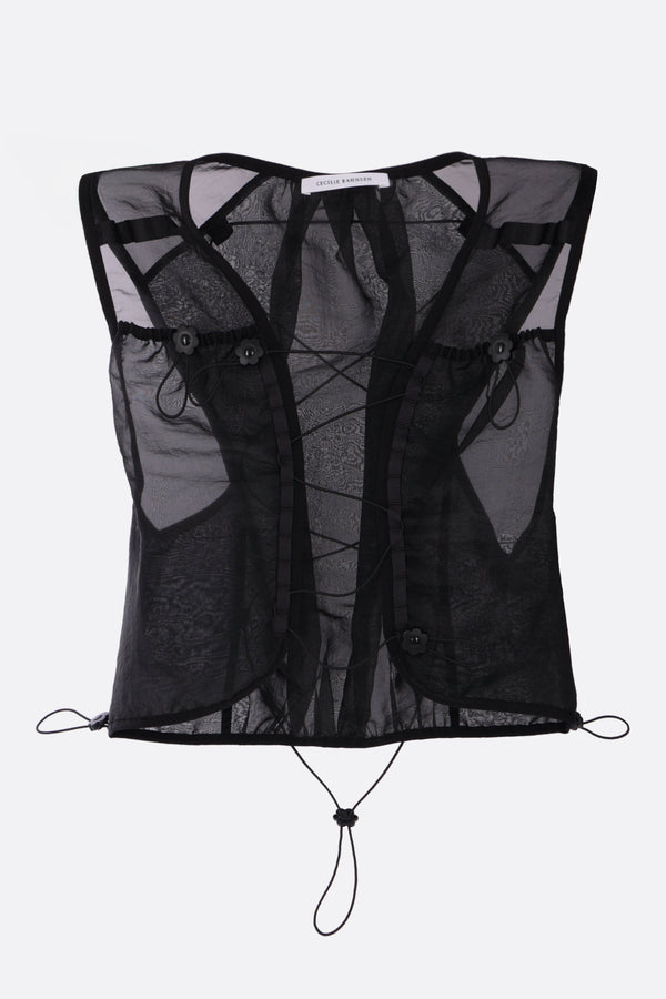 Bona cropped vest in Liquid Myrtia