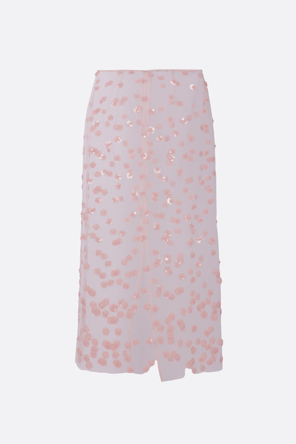 Gus pencil skirt in embroidered tulle