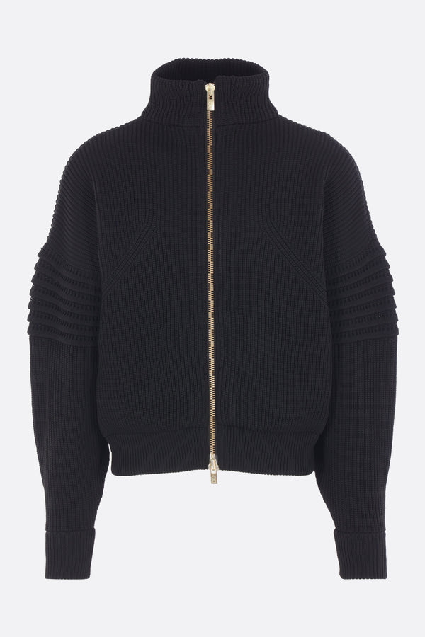 Low Gauge full-zip cardigan in rib knit