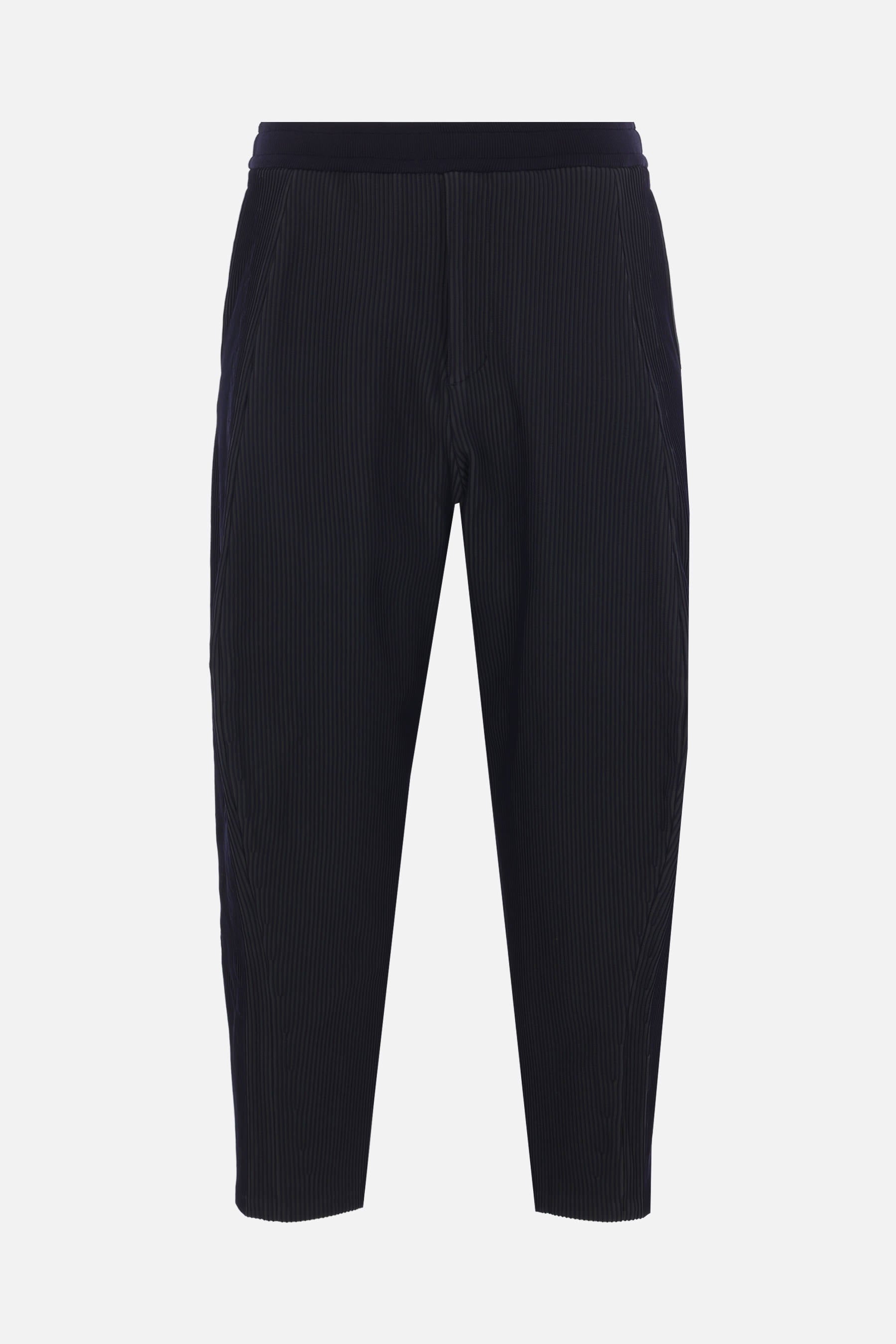 Hypha cropped trousers in textured pintuck knit