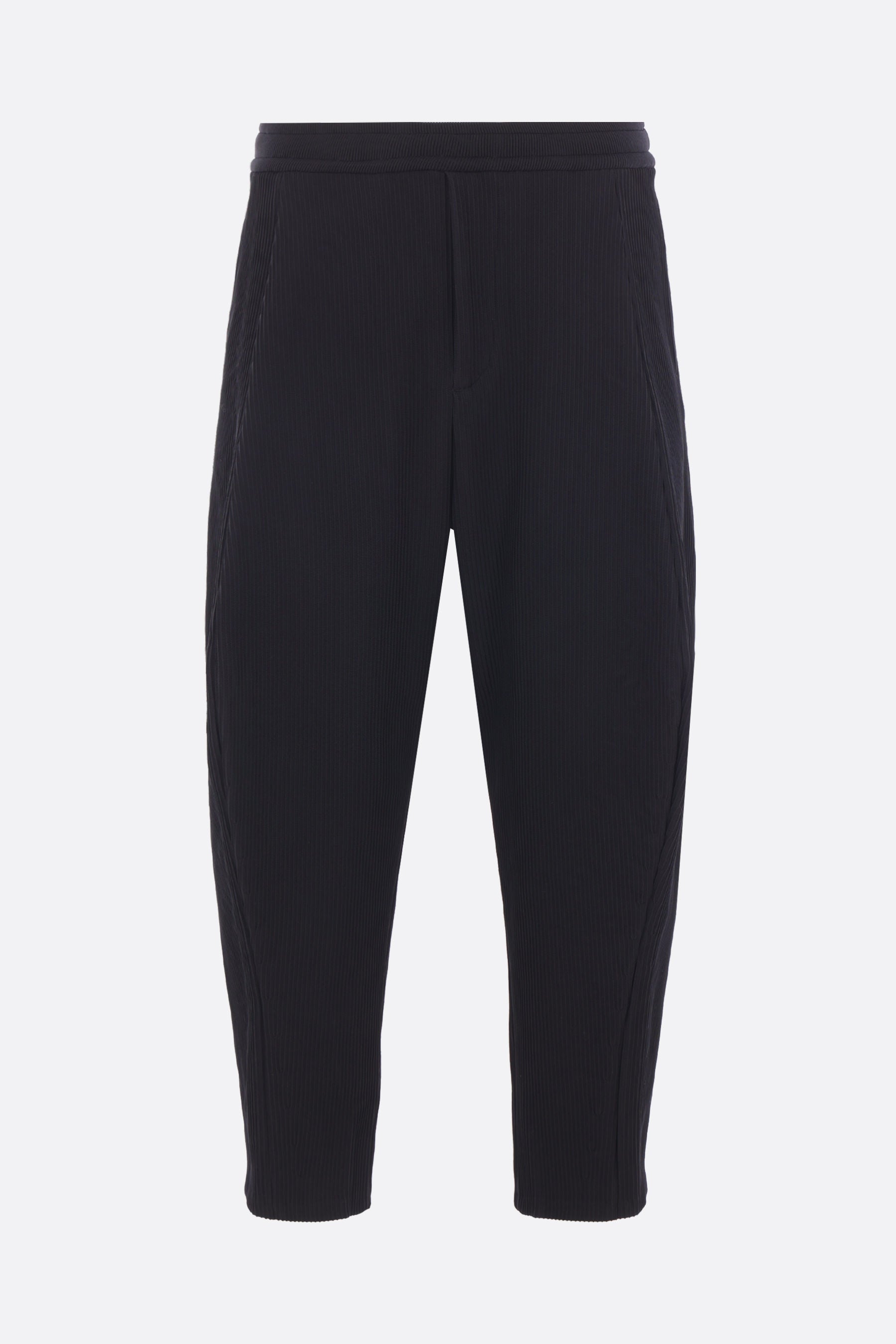 Hypha cropped trousers in textured pintuck knit