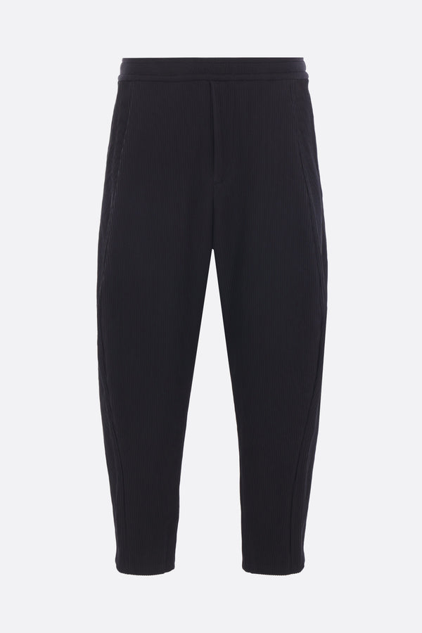 Hypha cropped trousers in textured pintuck knit