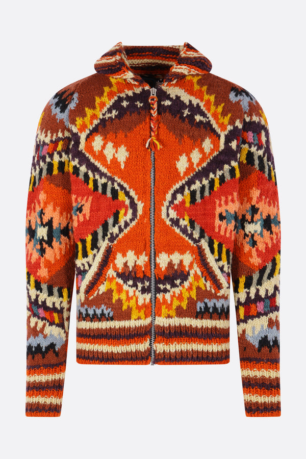 Antique Star full-zip cardigan in wool