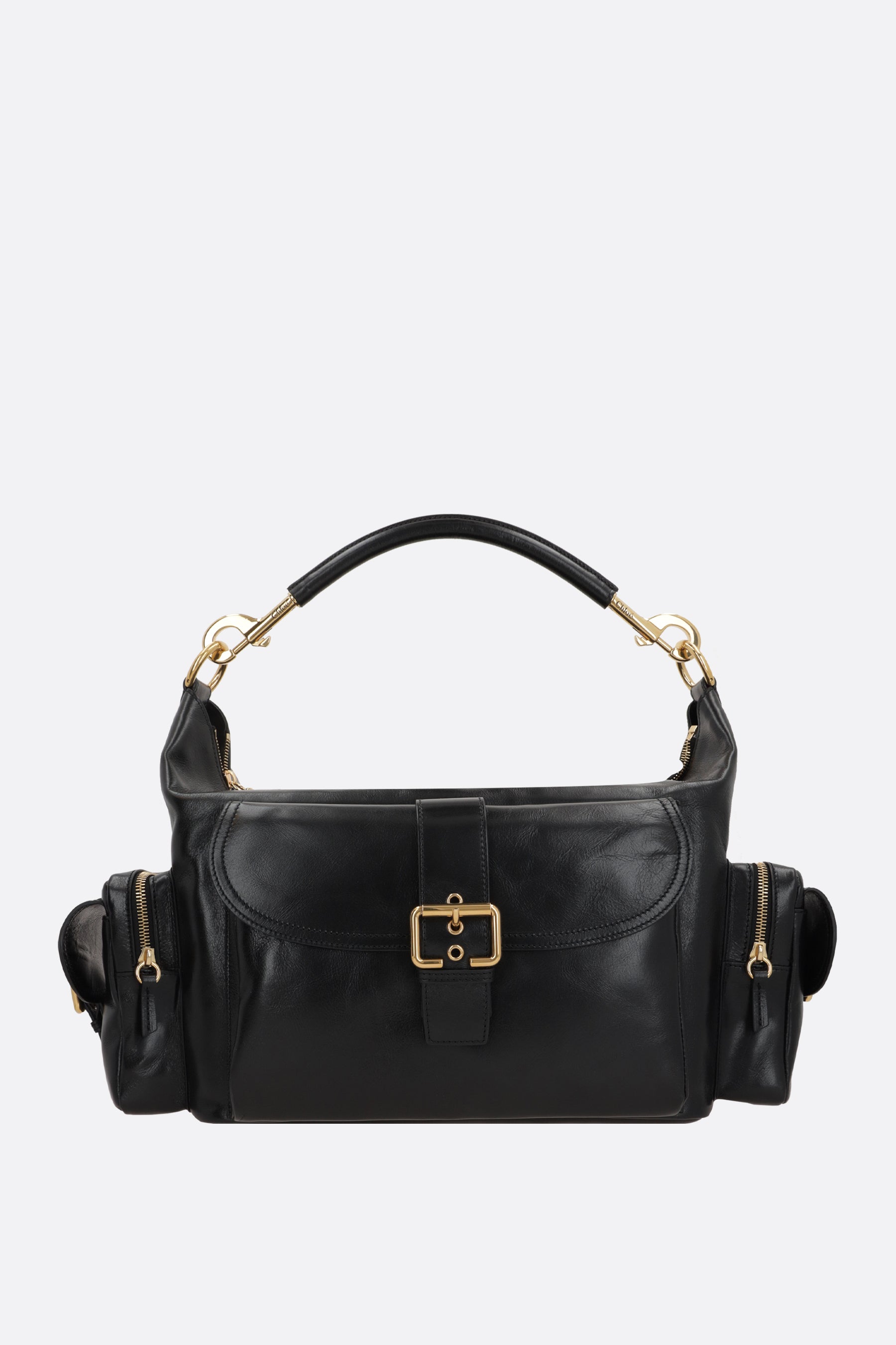 medium Camera Bag in glossy leather