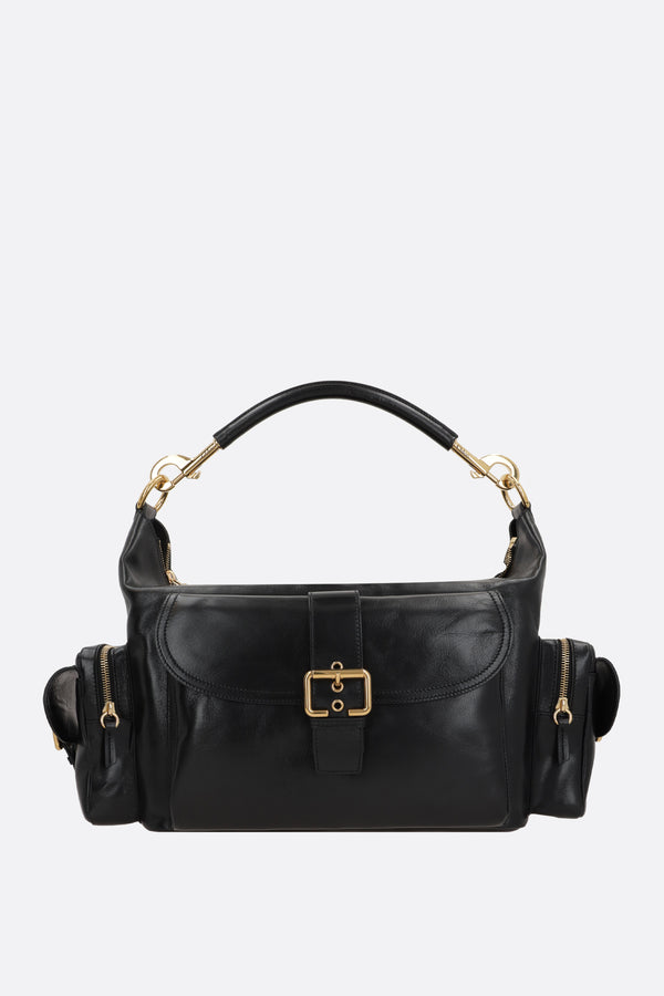 medium Camera Bag in glossy leather