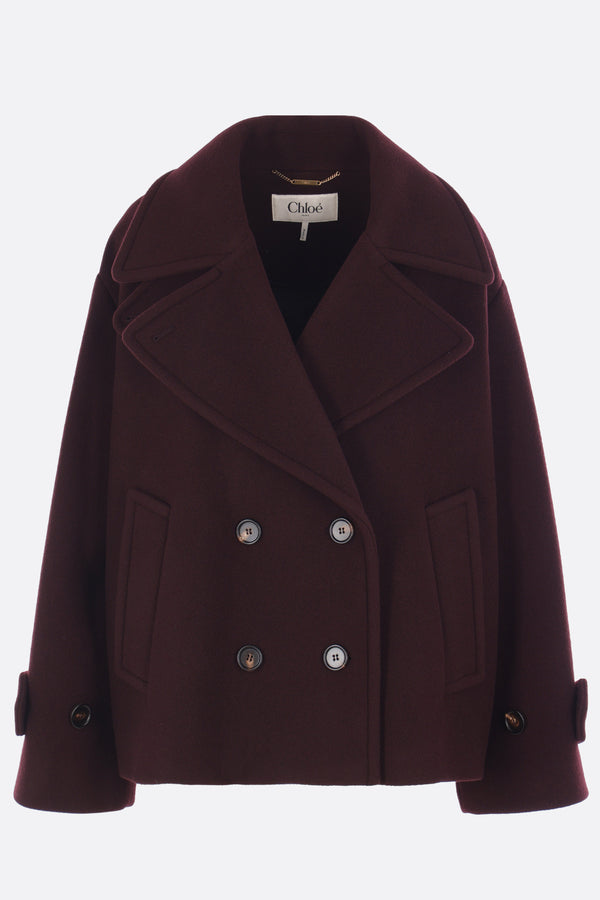 ooversized short coat in wool