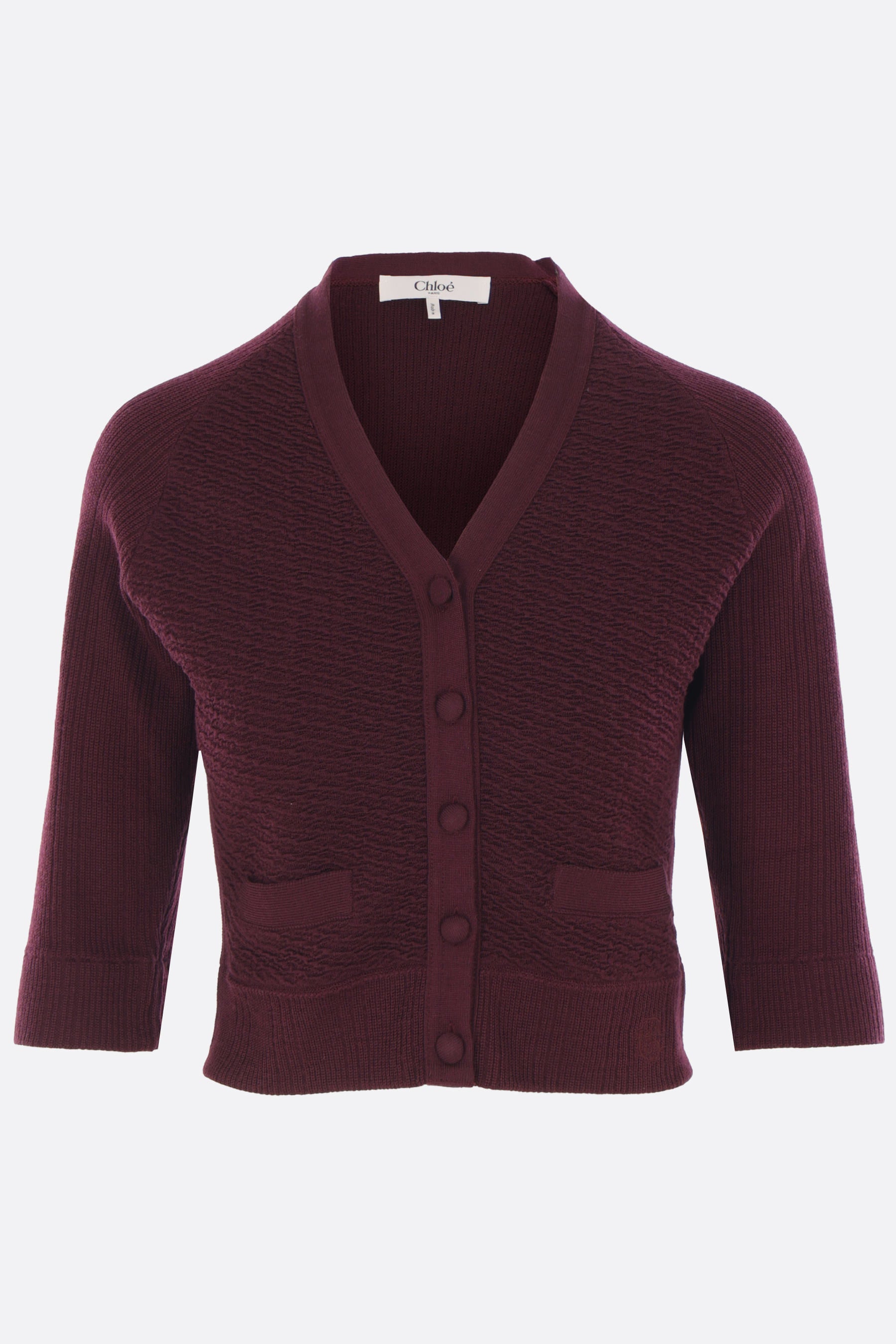 cropped cardigan in wool knit