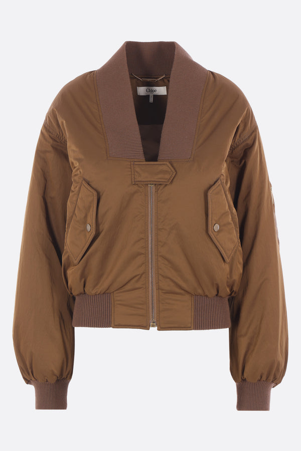 nylon padded bomber jacket