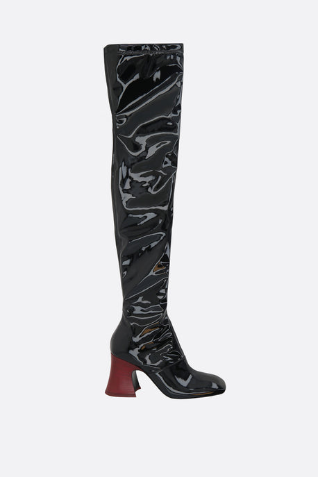 Janis over-the-knee boots in stretch patent leather