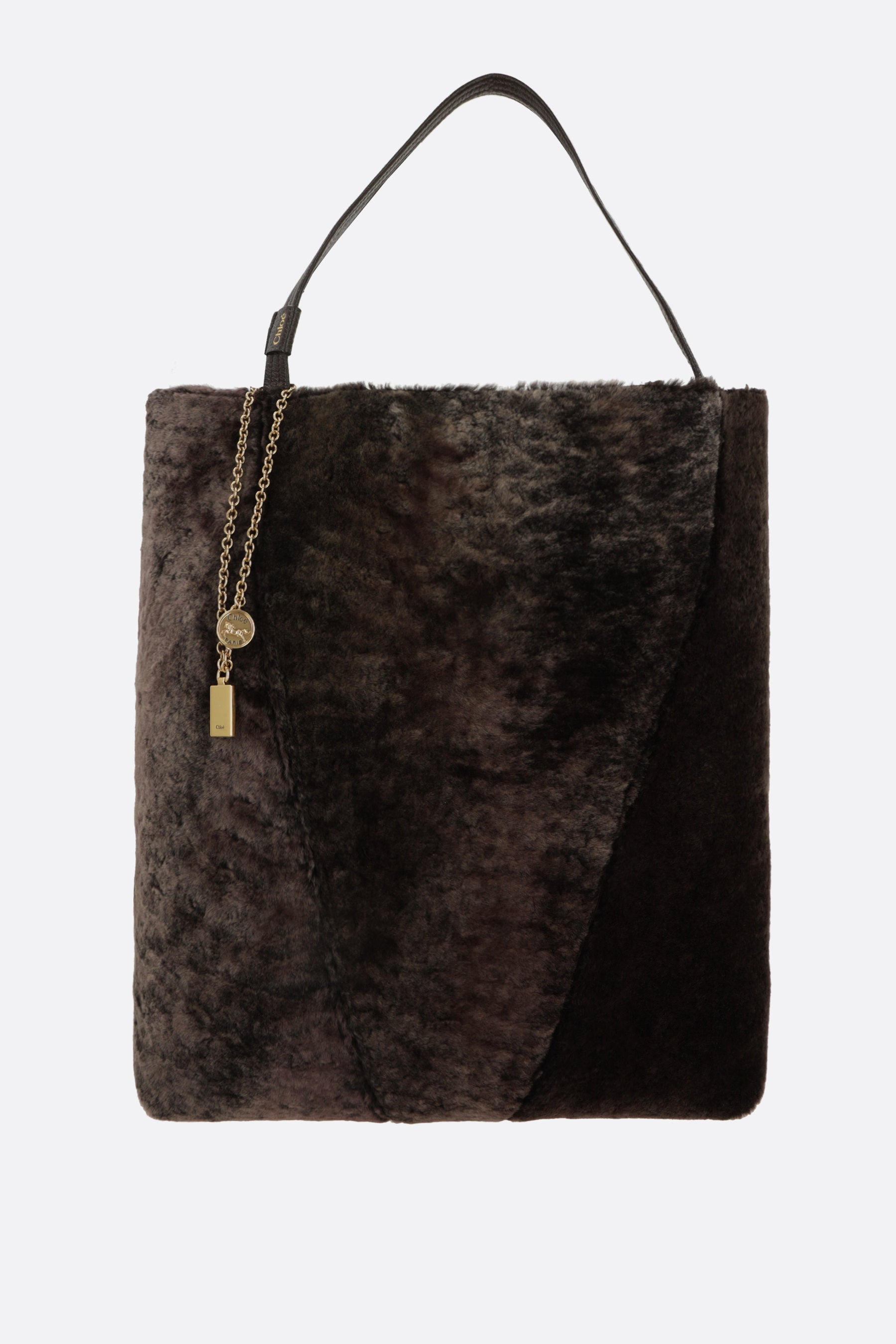 Chloé Spin large tote bag in shearling