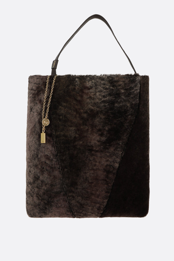 Chloé Spin large tote bag in shearling