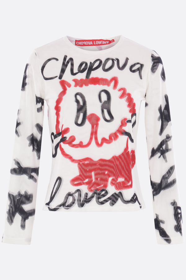 Bone long-sleeve t-shirt in mesh