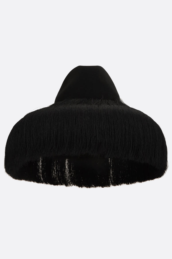 wool felt hat with fringes
