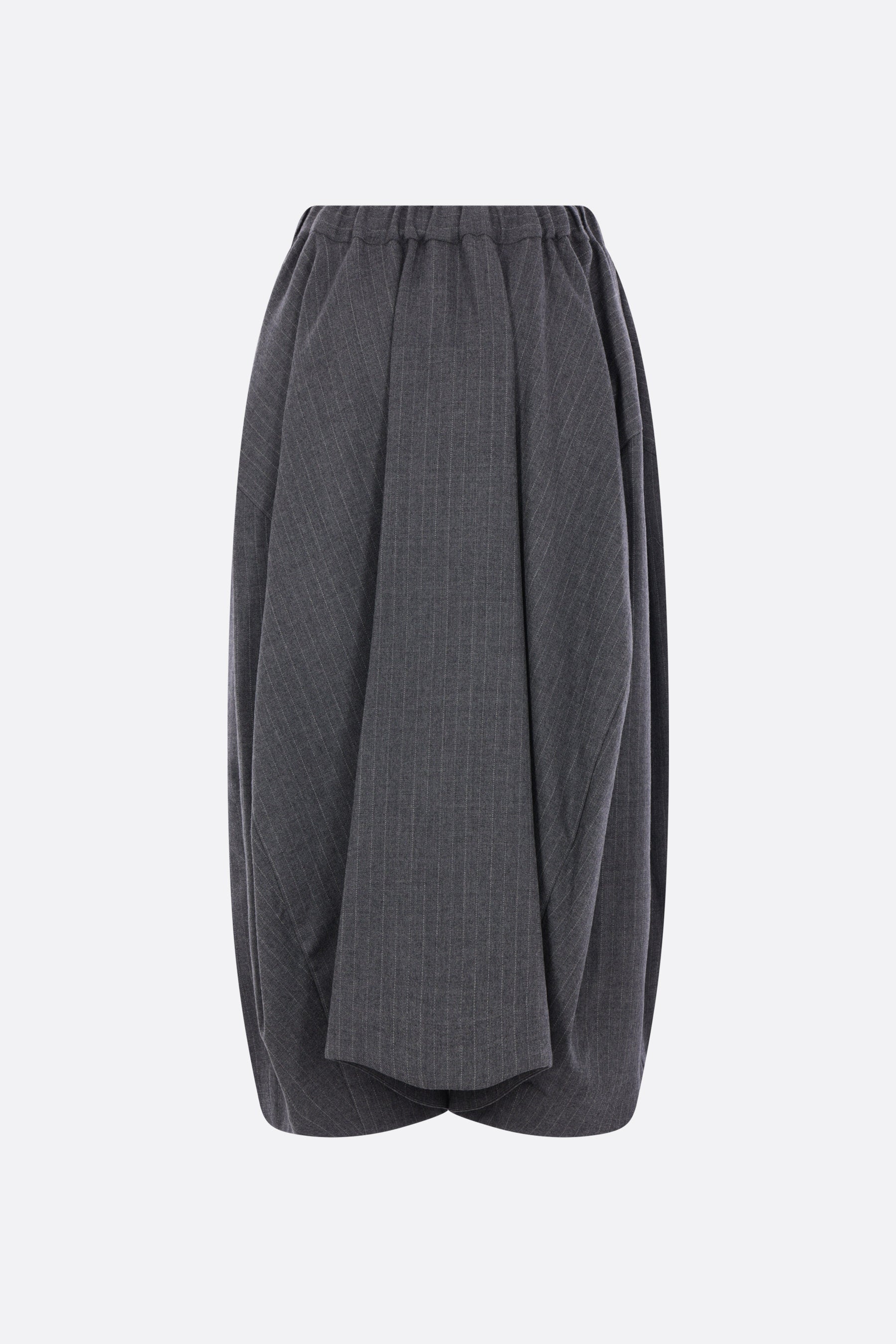 wide skirt in pinstriped wool