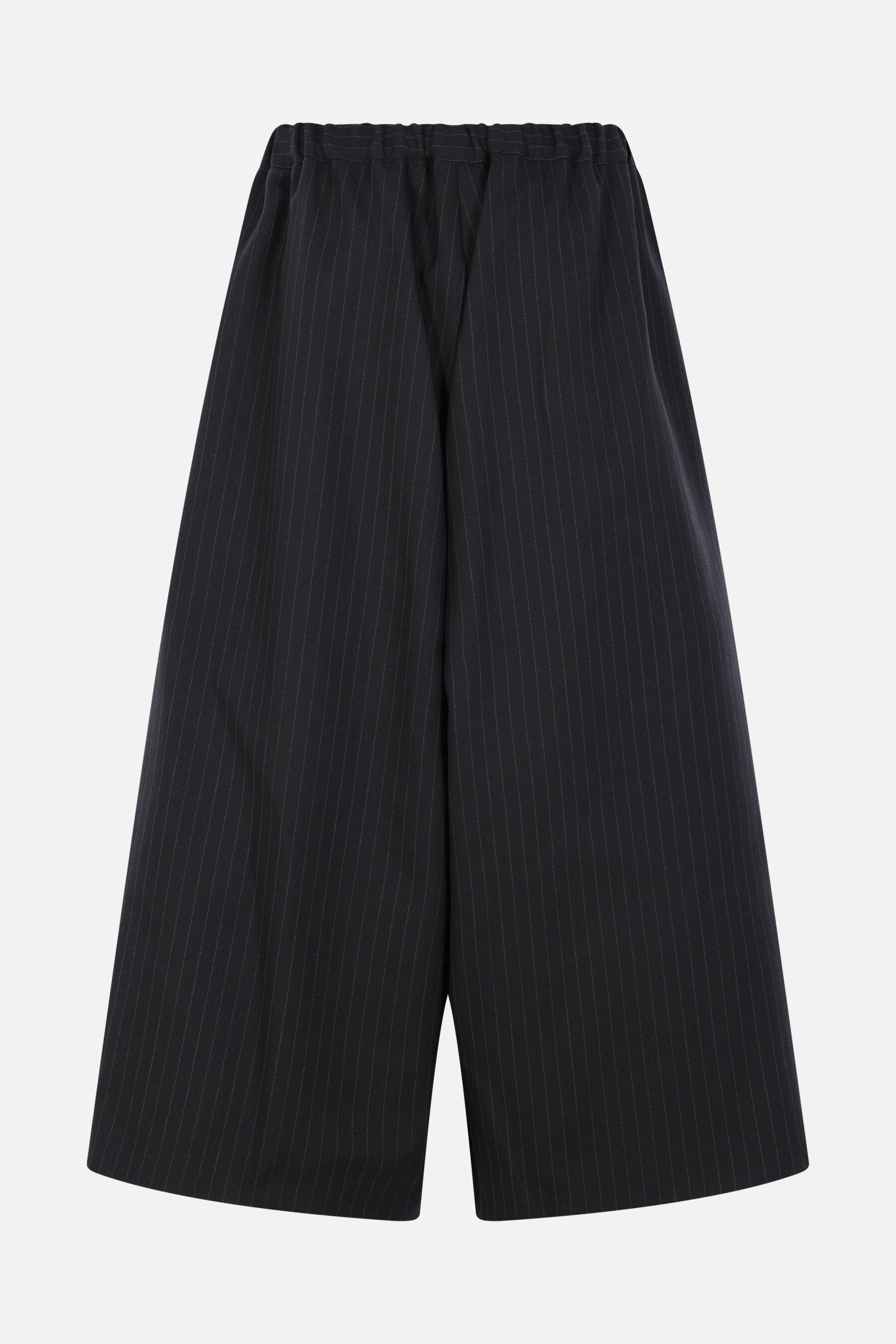 culotte trousers in pinstriped wool