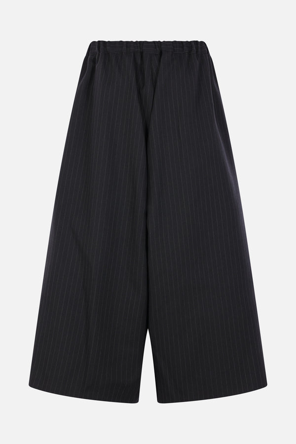 culotte trousers in pinstriped wool