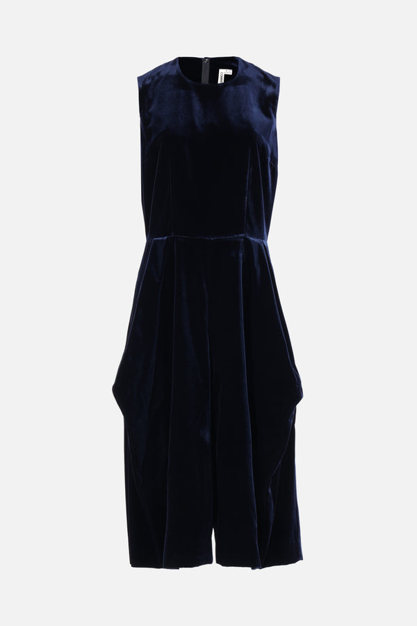 sleeveless jumpsuit in velvet