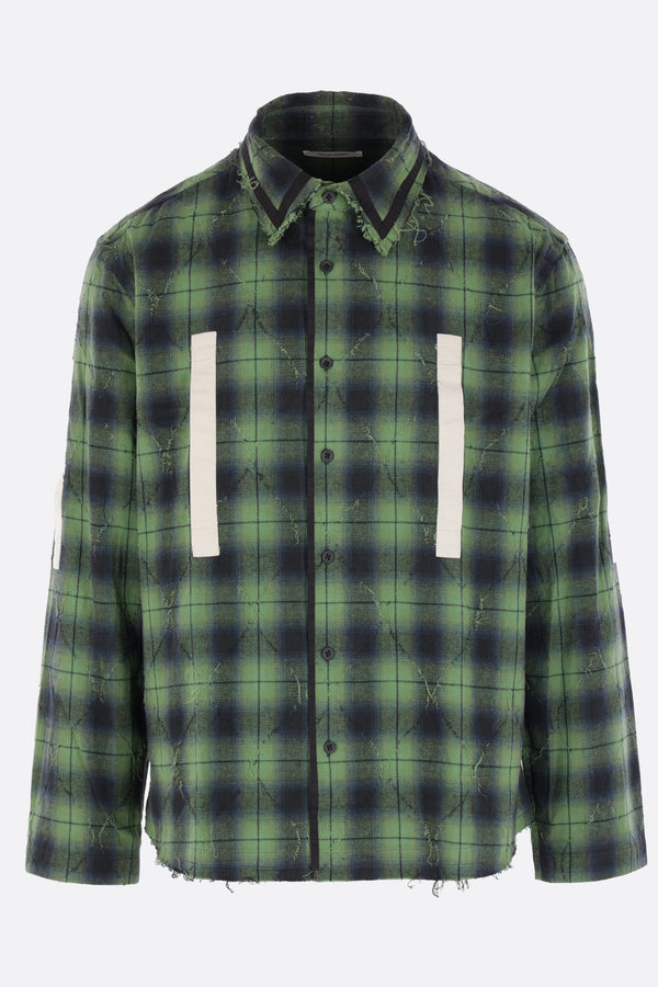 check flannel shirt with spits
