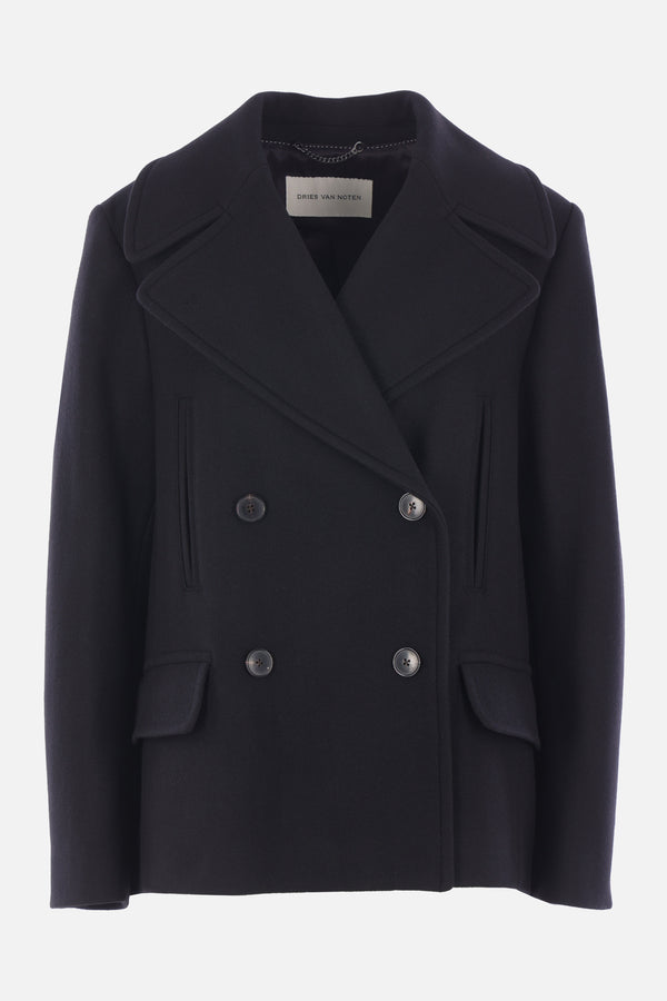 Vafel oversize peacoat in wool blend