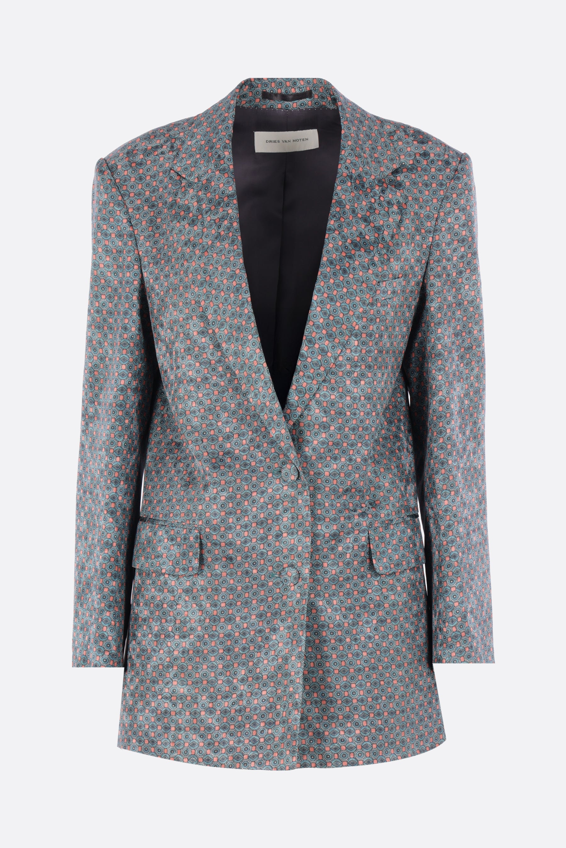 Bastis single-breasted jacket in printed satin