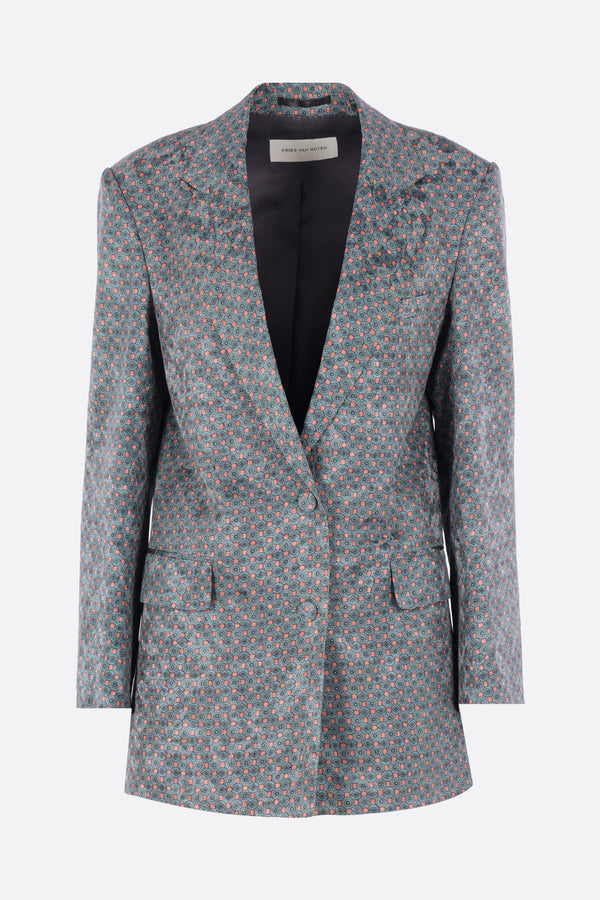 Bastis single-breasted jacket in printed satin