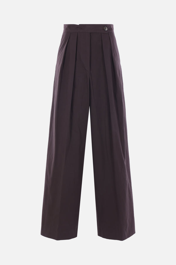 Pamplona wide-leg trousers in cotton poplin