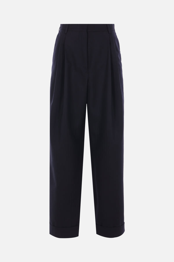 Partan wide-leg trousers in herringbone wool