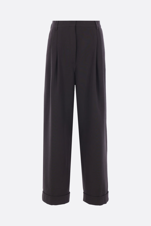 Partan wide-leg trousers in wool drill