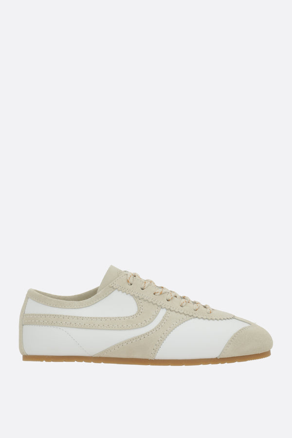 smooth leather and suede sneaker