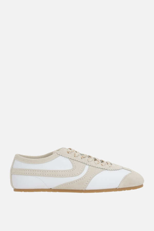 smooth leather and suede sneakers