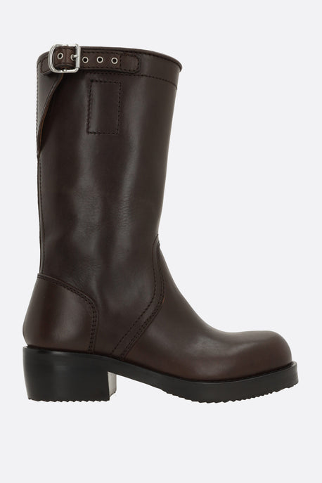 vintage-effect leather boot