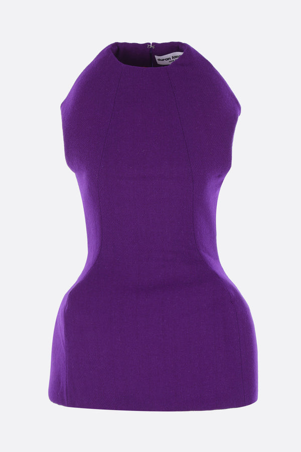 sculptured mini dress in wool