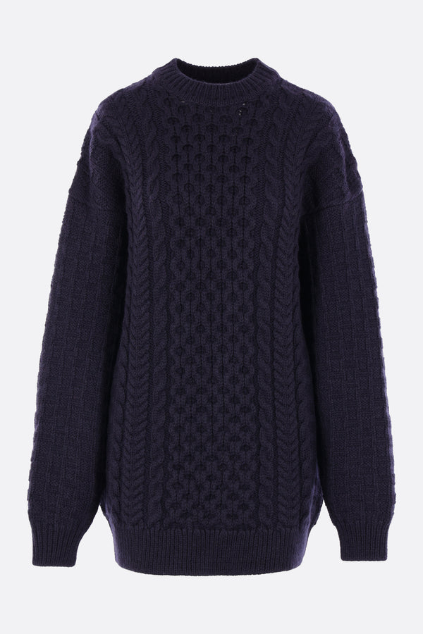 oversized cable-knit wool pullover