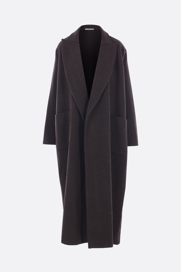 herringbone cashmere coat