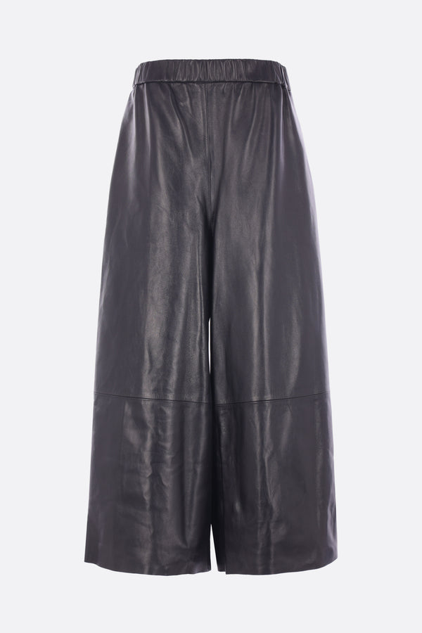 culotte trousers in leather