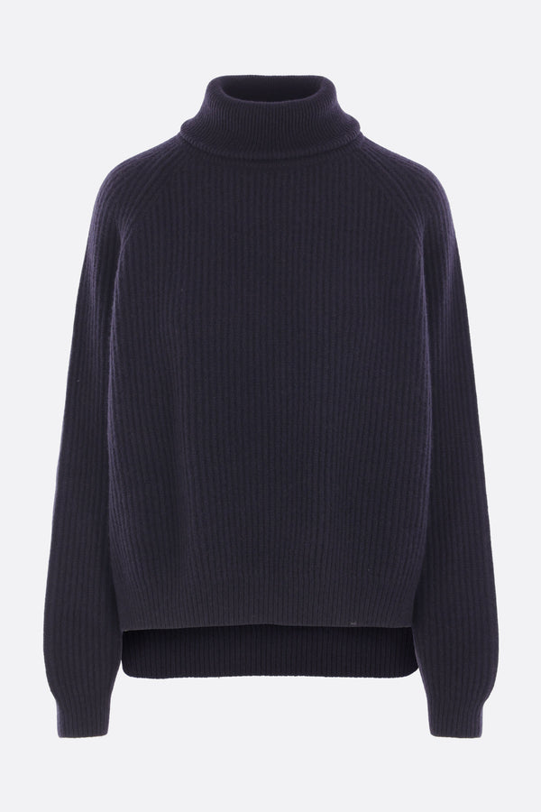 rib cashmere turtleneck